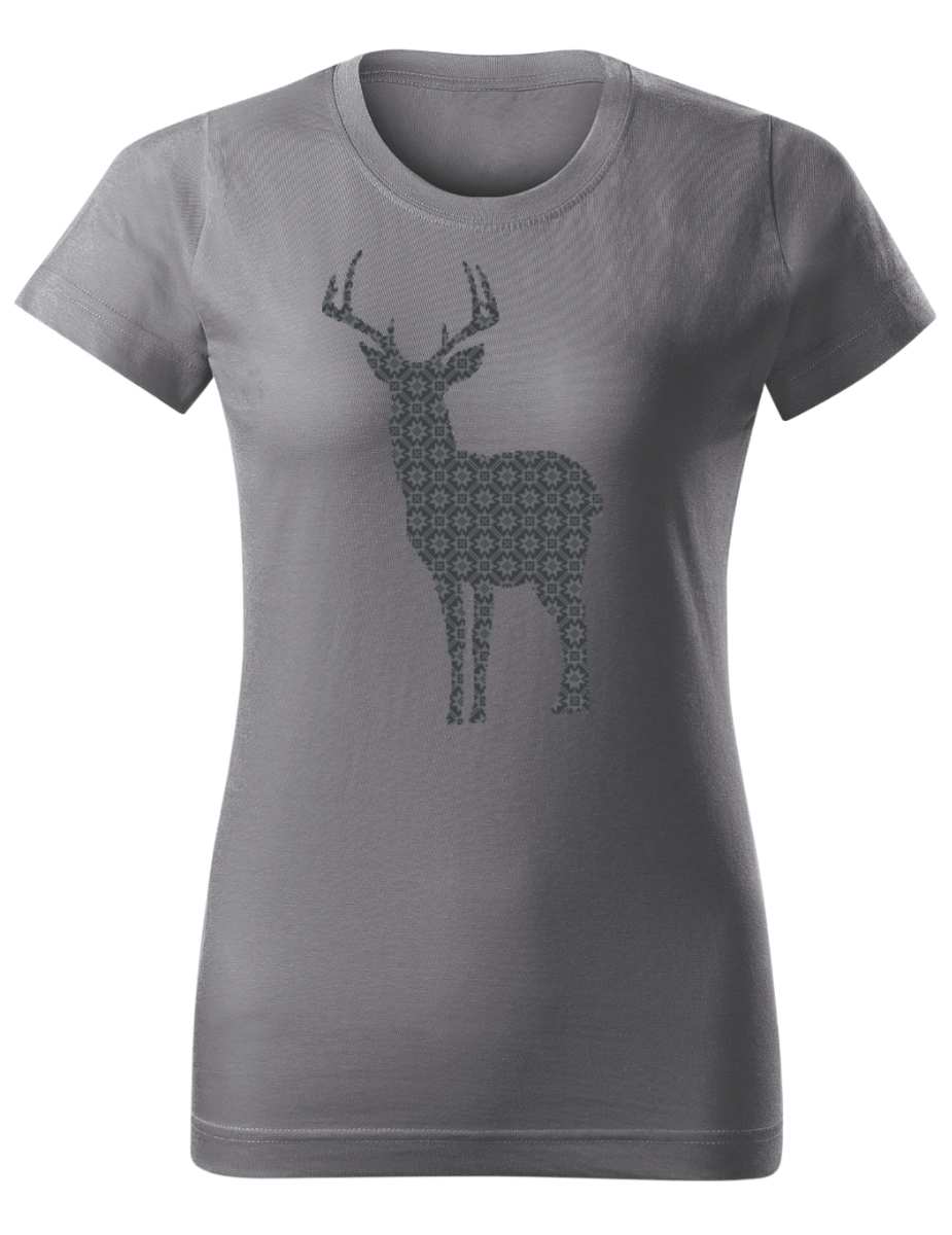 Naiste T-särk Hirv, hall