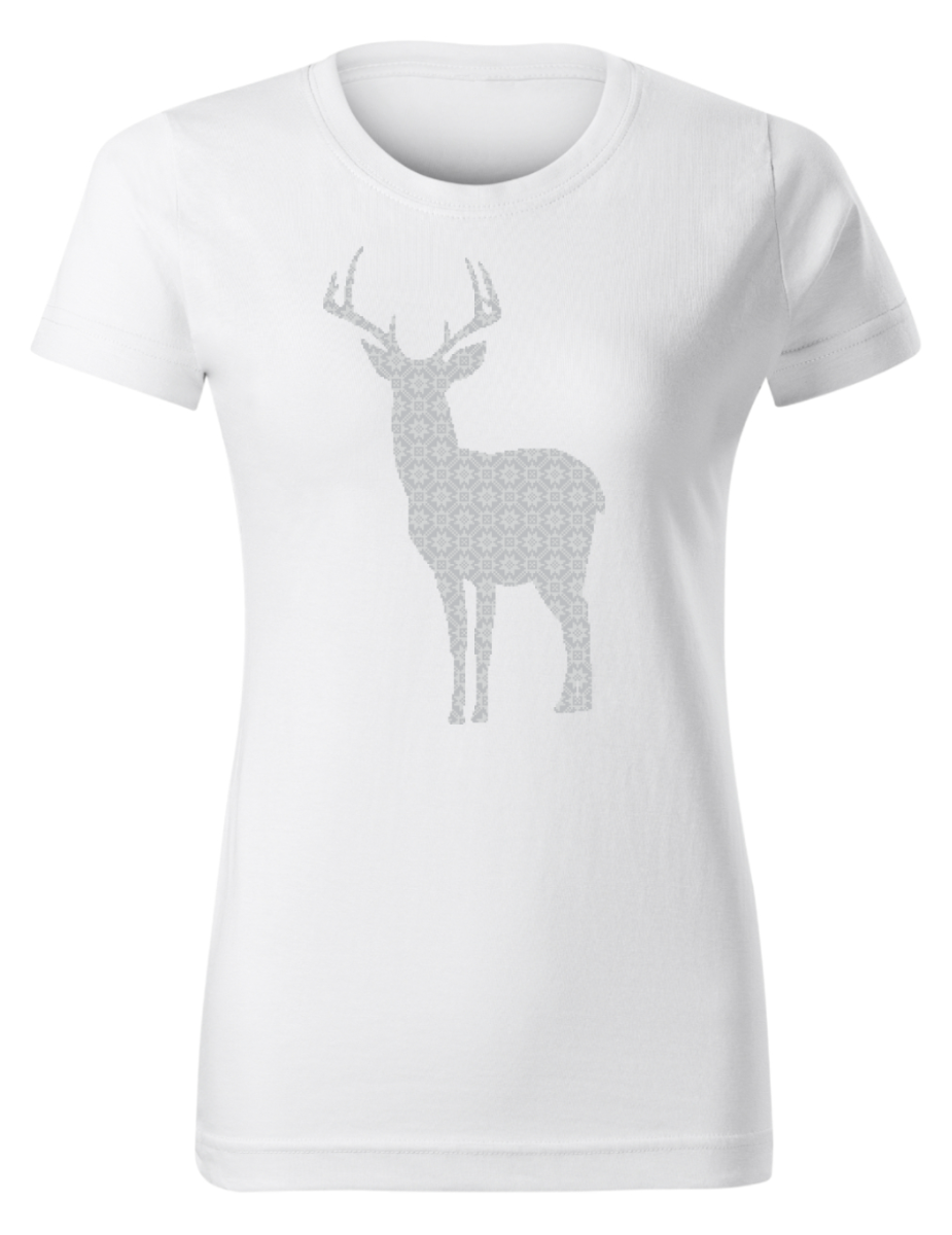 Naiste T-särk Hirv, valge